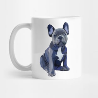 Painting of a French Bulldog in Blues Mug